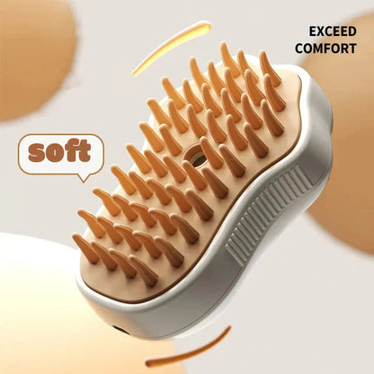 Hairbrush with soft bristles on a beige background, labeled 'soft' and 'Exceed Comfort'.