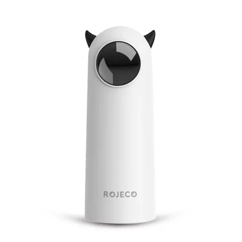 White electronic device with black accents on a white background, featuring the brand 'Rojeco'.