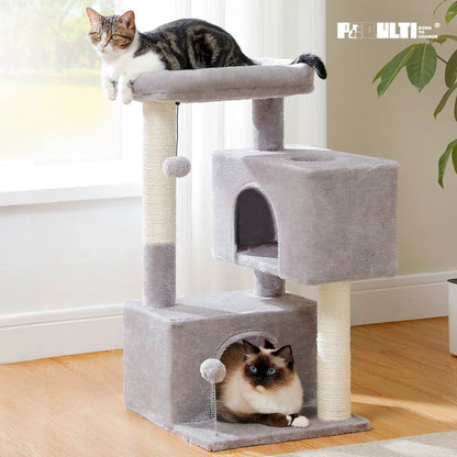 Light Grey Cat Tree for Large Cats Cat Tower for Indoor 